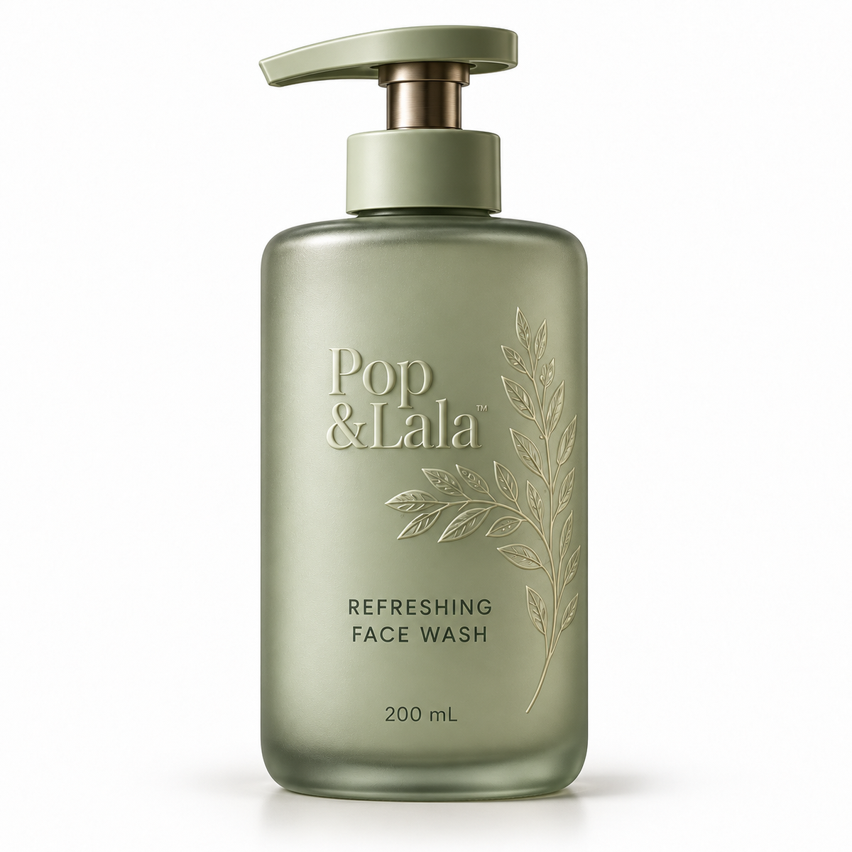 Refreshing Face Wash - sage pump bottle, Pop & Lala collection preview.